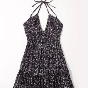 Dark Floral Print Dress